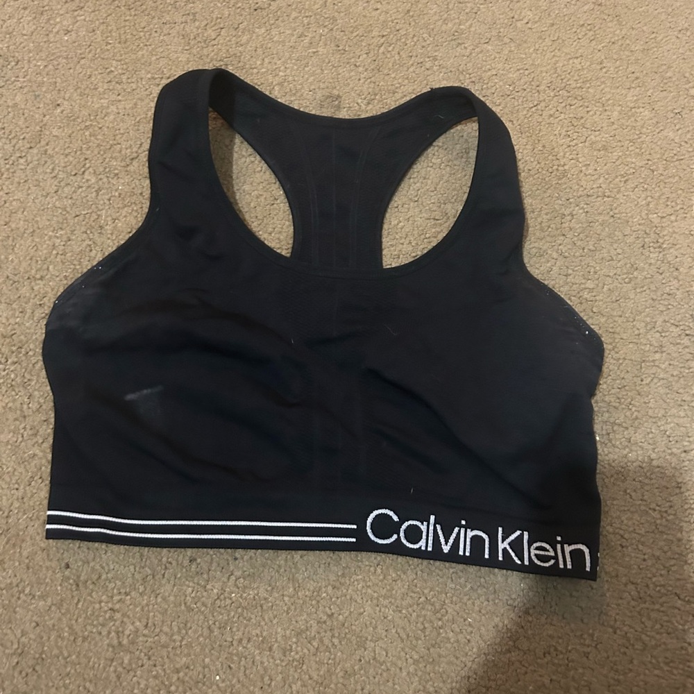 Calvin Klein Performance Black Sports Bra with Racerback
